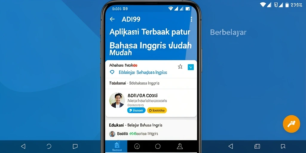 Tampilan antarmuka ADI99 yang intuitif untuk belajar Bahasa Inggris.