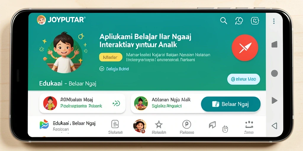 Tampilan antarmuka interaktif JOYPUTAR yang ramah anak.