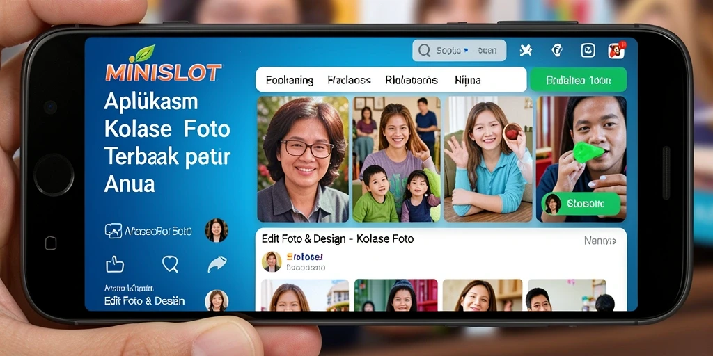 Tampilan antarmuka MINISLOT yang memudahkan pembuatan kolase foto.