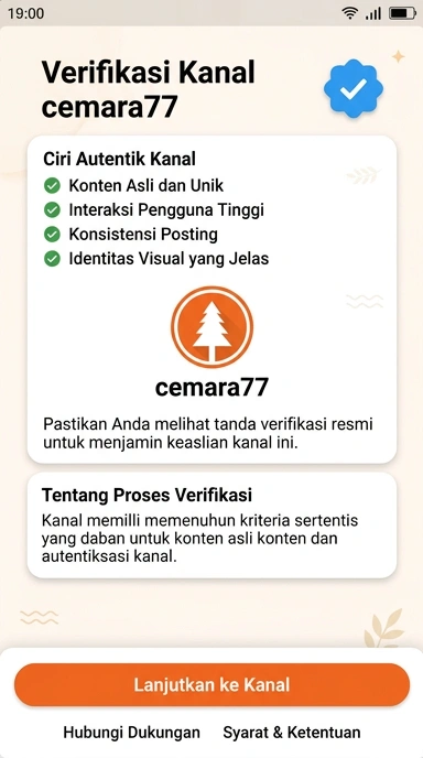 Tampilan kanal resmi cemara77